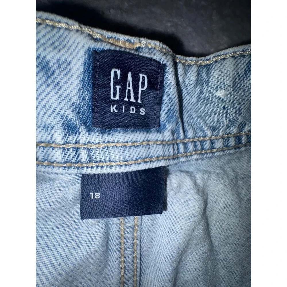 (CL) Gap Kids Girls Light Wash Denim Skater Mini Skirt 18 Light Blue Panel Skirt